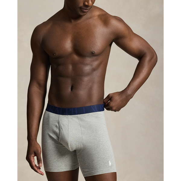 Spring Navy Heather Stretch Cotton Boxer Brief 3-Pack Polo Ralph Lauren 5
