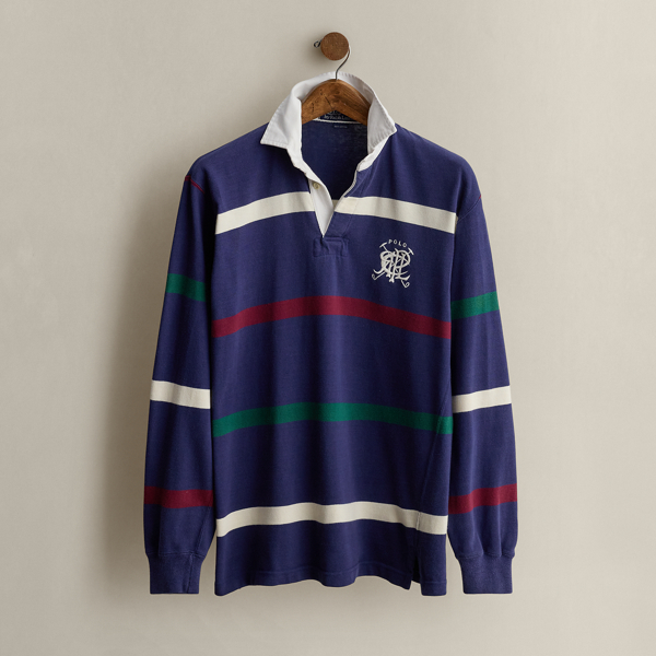 Multi 1989 Polo RLPC Rugby Shirt - Size M Ralph Lauren Vintage 1