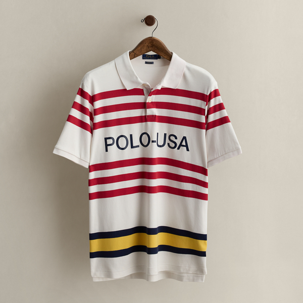 2018 Logo Striped Polo Shirt - Size L
