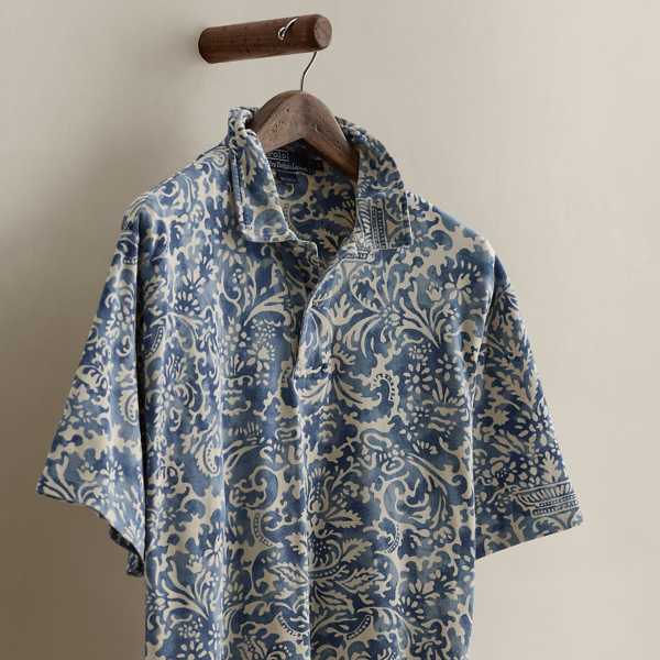 1996 Floral-Print Polo Shirt - Size L