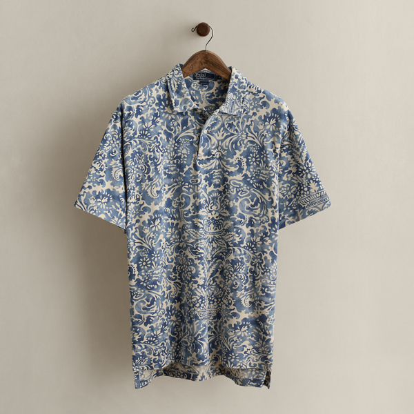 1996 Floral-Print Polo Shirt - Size L