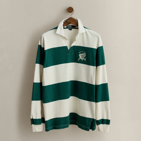 Multi 1989 Polo RLPC Rugby Shirt - Size L Ralph Lauren Vintage 1