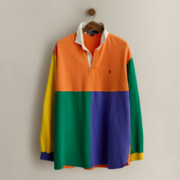 Multi 1993 Color-Blocked Rugby Shirt - Size L Ralph Lauren Vintage 1