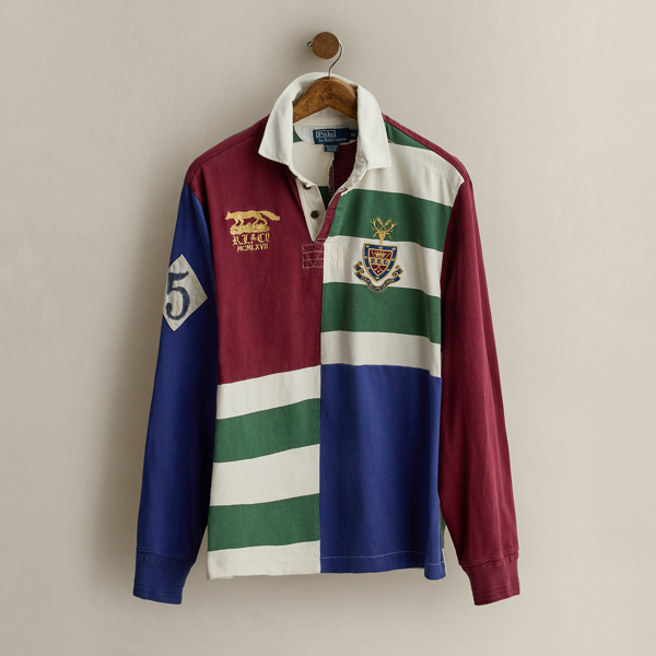 Multi 2009 Patchwork Rugby Shirt - Size XL Ralph Lauren Vintage 1