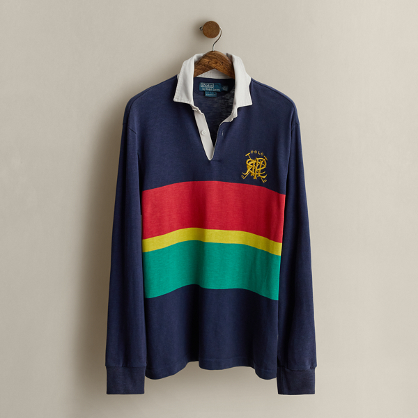 Multi c. 1990 Polo RLPC Rugby Shirt - Size L Ralph Lauren Vintage 1