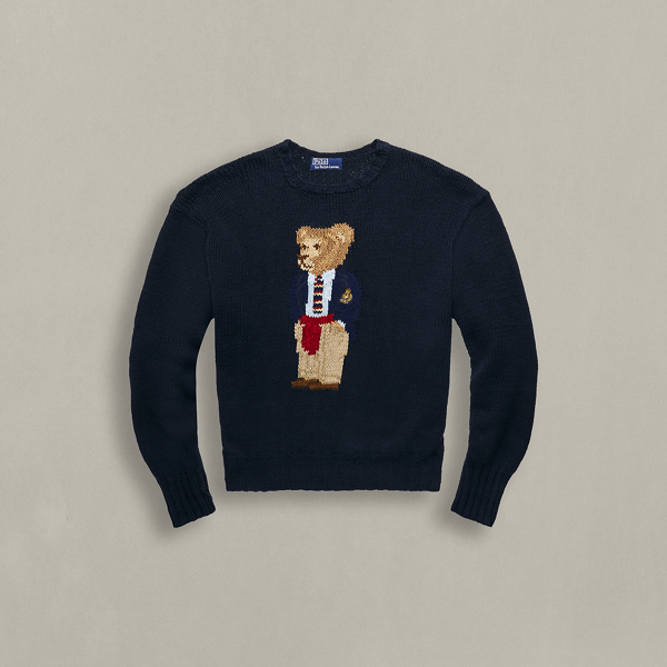 Multi 1992 Polo Bear Sweater- Size S Ralph Lauren Vintage 1