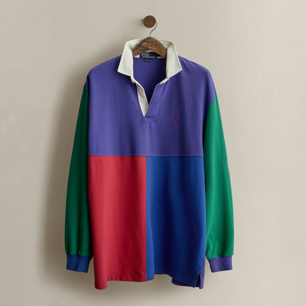 Multi 1993 Color-Blocked Rugby Shirt - Size L Ralph Lauren Vintage 1