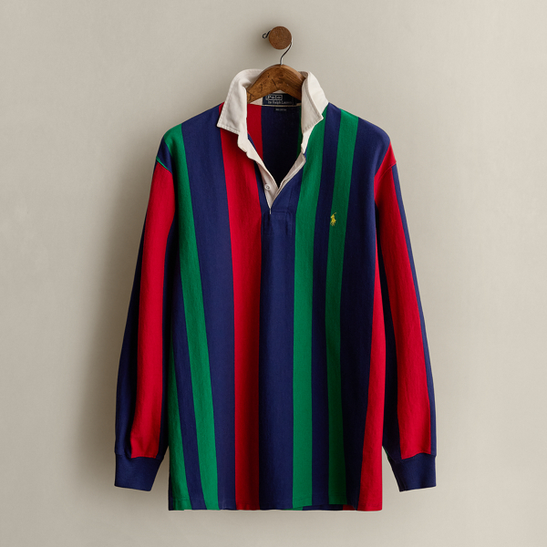 Multi c. 1995 Striped Rugby Shirt - Size M Ralph Lauren Vintage 1