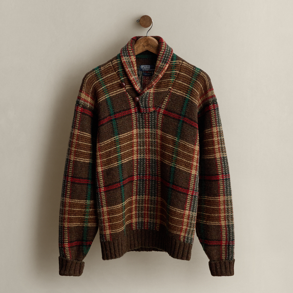 Multi 1998 Plaid Wool Sweater - Size L Ralph Lauren Vintage 1