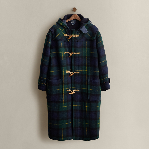 Multi c. 1995 Plaid Duffel Coat - Size L Ralph Lauren Vintage 1