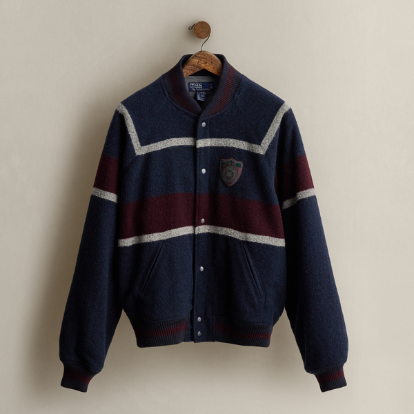 1990 Striped Baseball Jacket - Size L