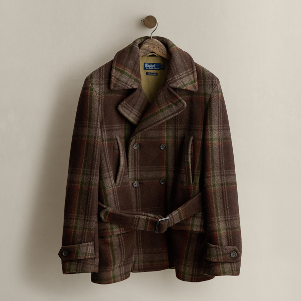 Multi c. 2005 Plaid Wool-Blend Coat - Size M Ralph Lauren Vintage 1