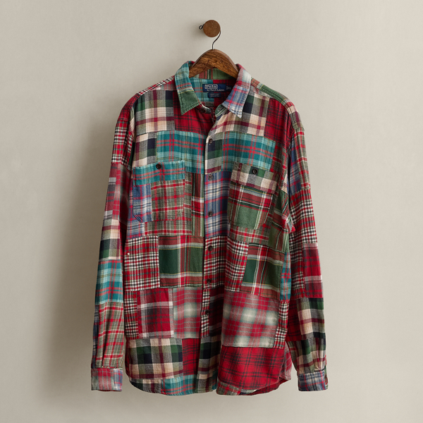 Multi 2004 Plaid Patchwork Workshirt - Size XL Ralph Lauren Vintage 1