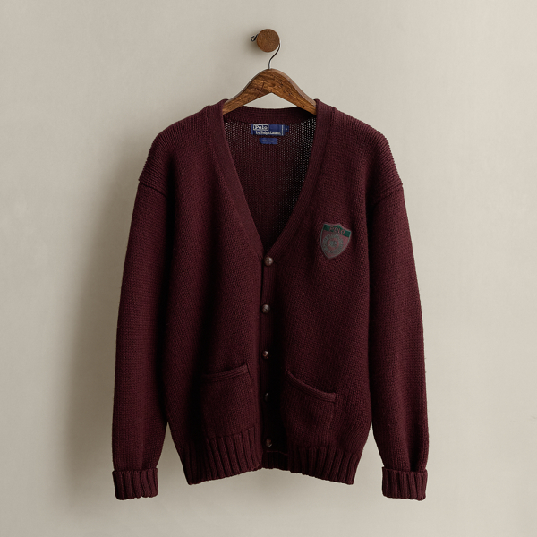 1989 Shield-Patch Wool Cardigan - Size L