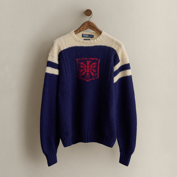 Vtg polo rl hand knit good eagle 02 sweater L