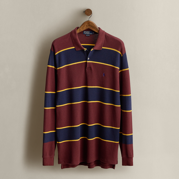 Multi 1990 Striped Polo Shirt - Size XL Ralph Lauren Vintage 1