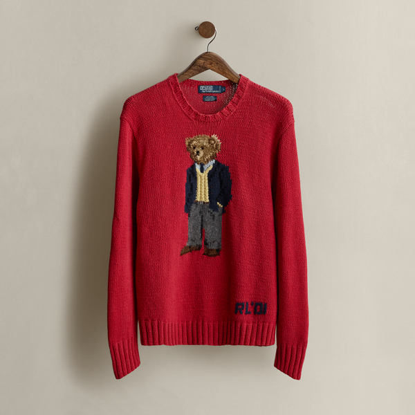 Multi 2001 Hand-Knit Bear Sweater - Size XL Ralph Lauren Vintage 1