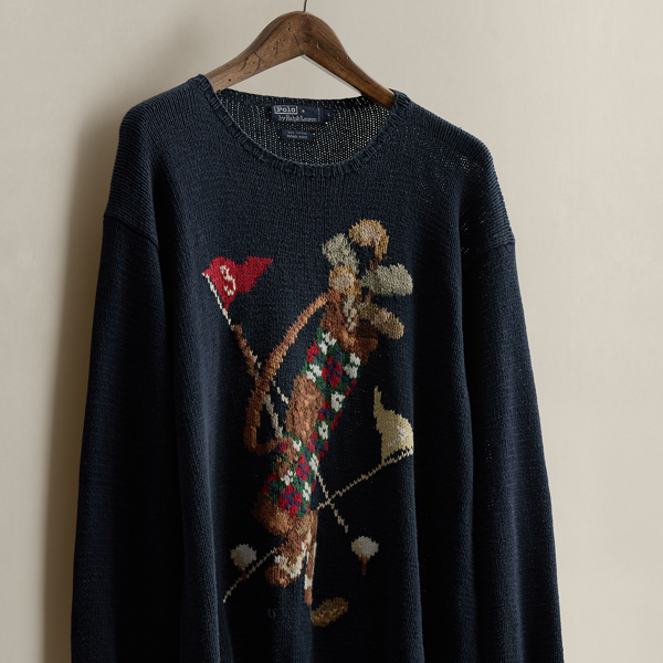 Multi 1990 Golf Bag Hand-Knit Sweater - Size L Ralph Lauren Vintage 3