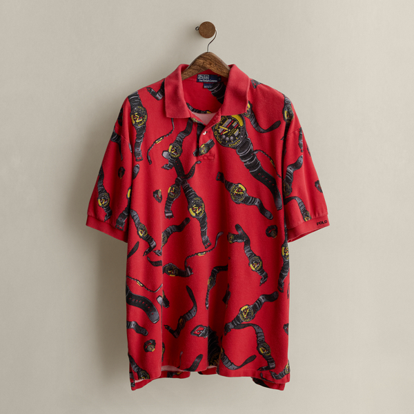 Multi 1996 Watch-Print Polo Shirt - Size XL Ralph Lauren Vintage 1