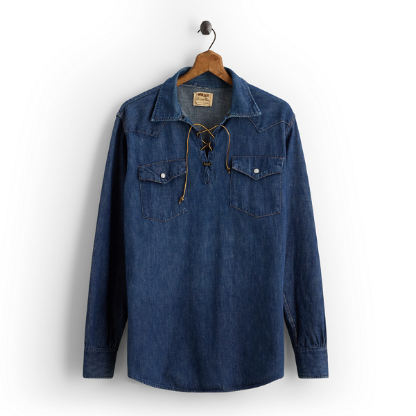 1940s&ndash;&rsquo;50s Denim Western Shirt - Size M Vintage Curated by Double RL 1