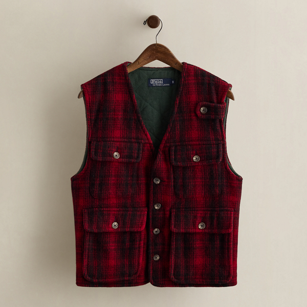 Vintage Plaid Utility Vest - Size M