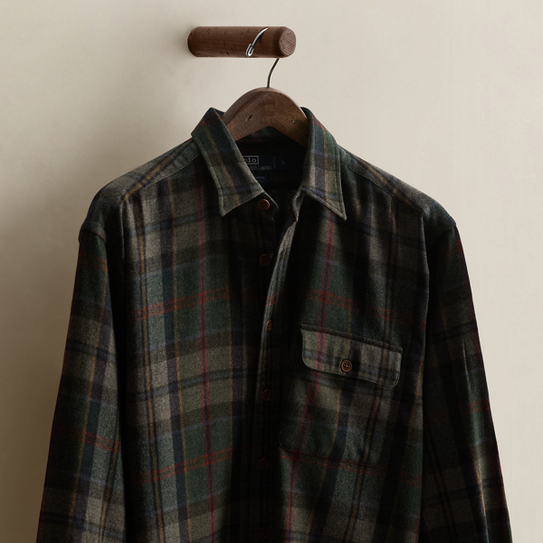 Vintage Plaid Wool Shirt - Size L