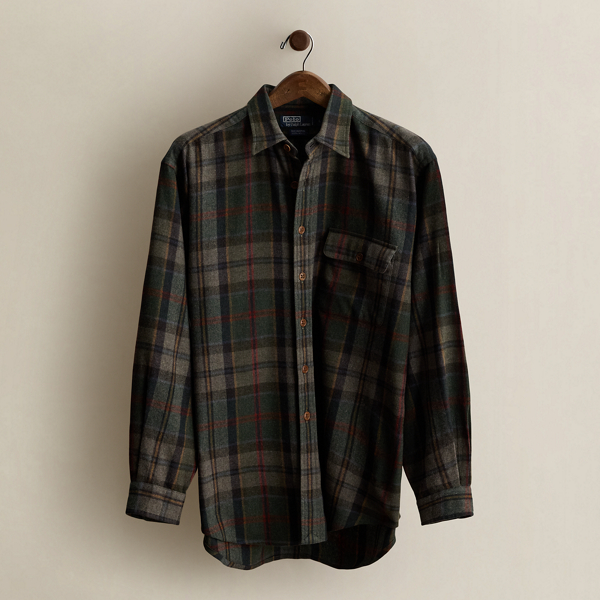 Vintage Plaid Wool Shirt - Size L