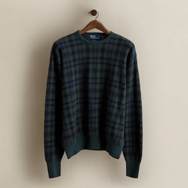  1996 Plaid Wool-Blend Sweater - Size XL