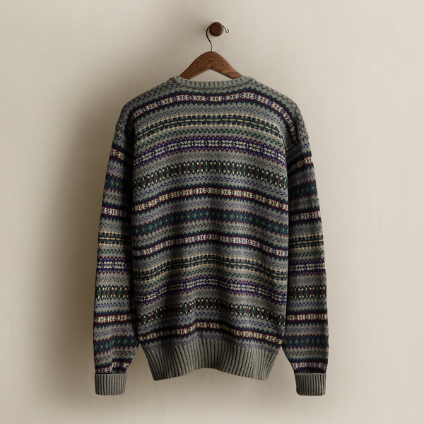 Vintage Patterned Sweater - Size XL