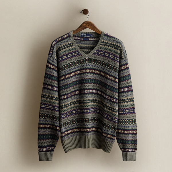 Vintage Patterned Sweater - Size XL
