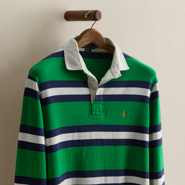 Vintage Striped Rugby Shirt - Size M