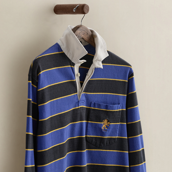 Vintage Striped Rugby Shirt - Size L
