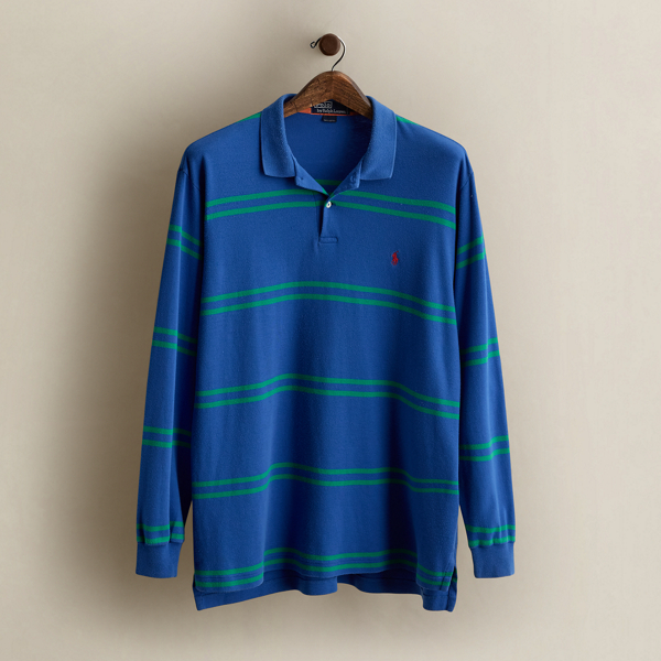 Vintage Striped Polo Shirt - Size XL