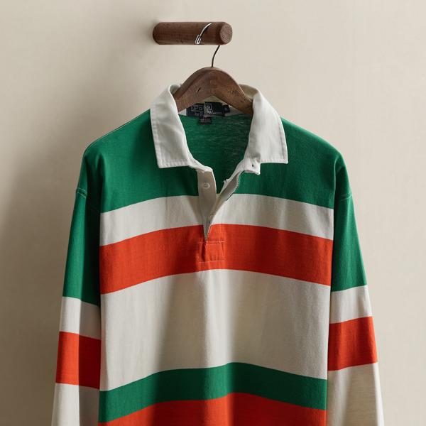 Vintage Striped Rugby Shirt - Size XL