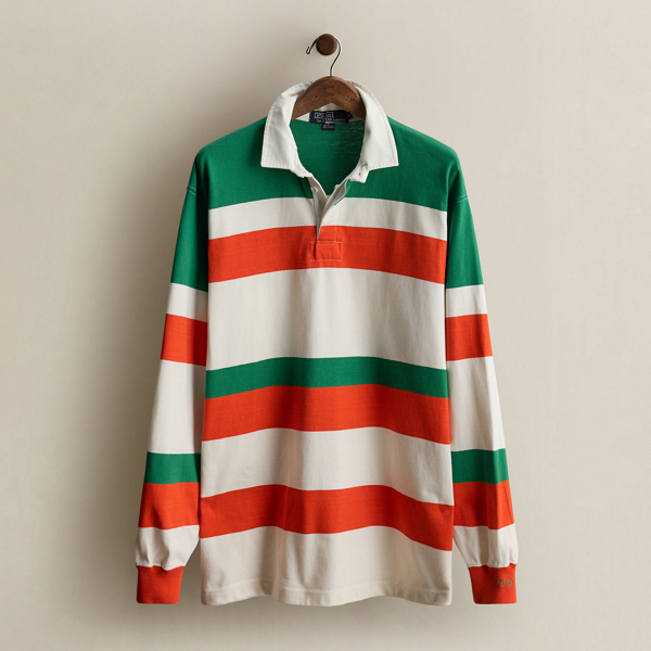 Vintage Striped Rugby Shirt - Size XL