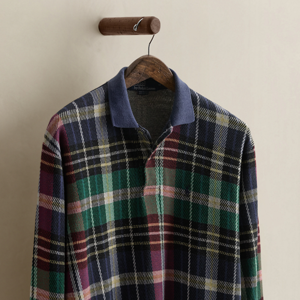 Vintage Plaid Polo Shirt - Size M