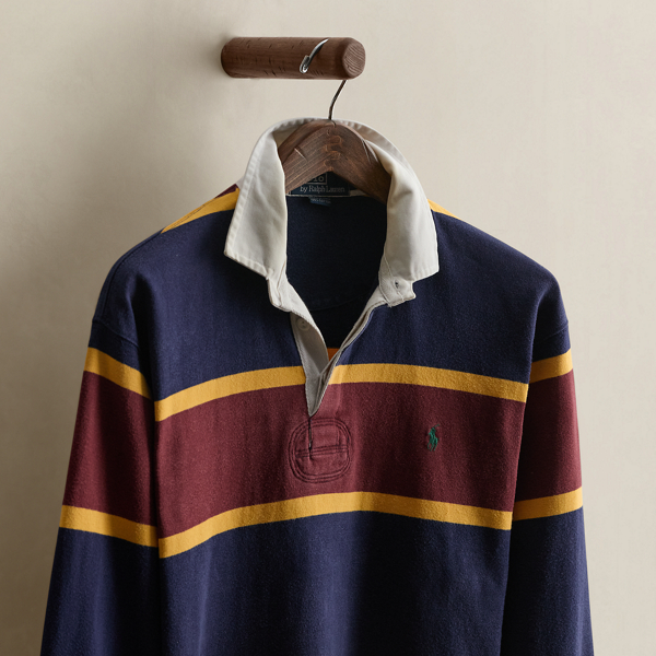 Vintage Striped Rugby Shirt - Size M