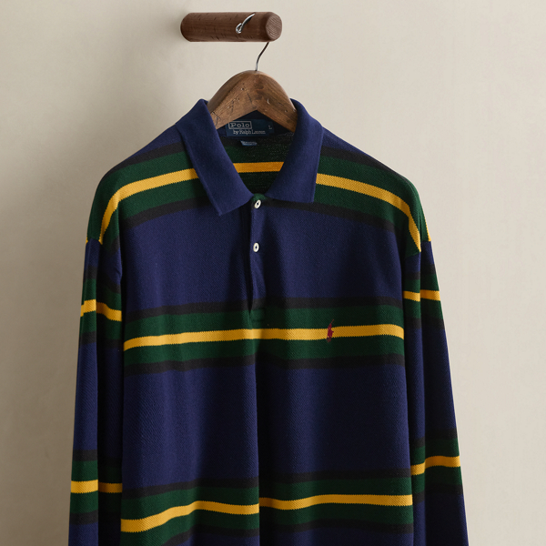 Vintage Striped Polo Shirt - Size L