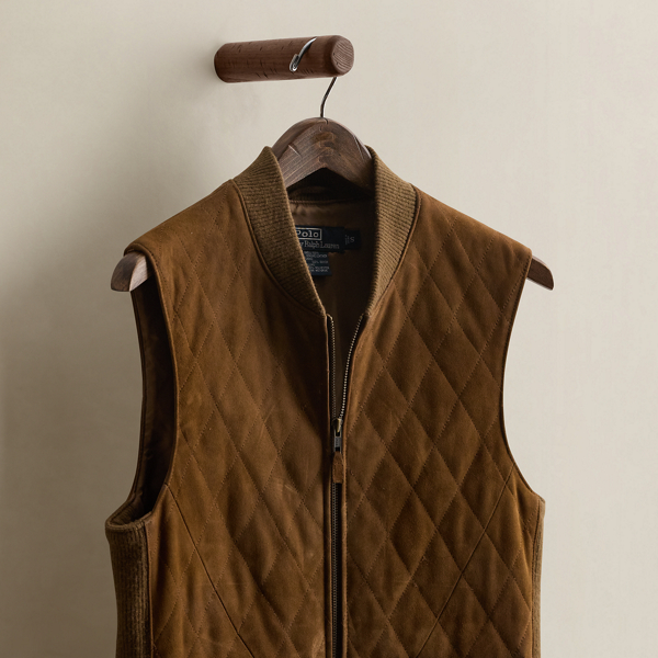 Vintage Quilted Suede Vest - Size S