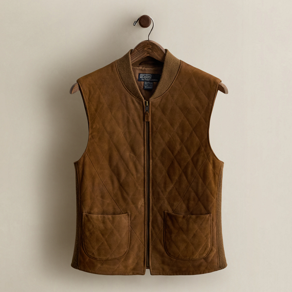 Vintage Quilted Suede Vest - Size S