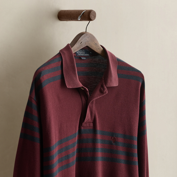 Vintage Striped Polo Shirt - Size XL