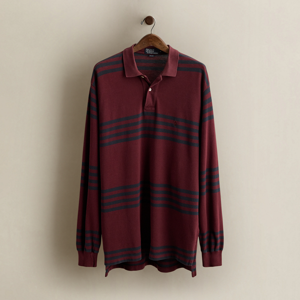 Vintage Striped Polo Shirt - Size XL