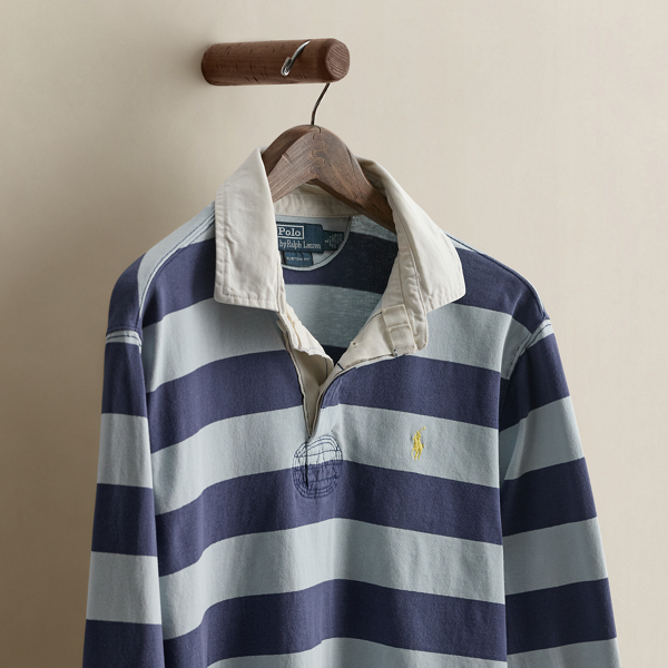 Vintage Striped Rugby Shirt - Size L