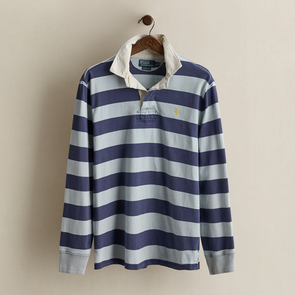 Vintage Striped Rugby Shirt - Size L