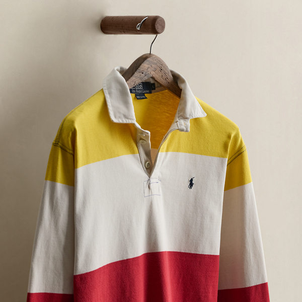 Vintage Striped Rugby Shirt - Size L