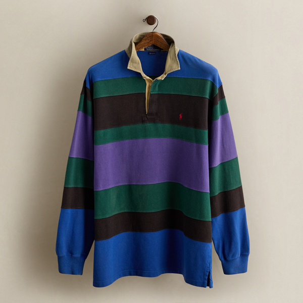 Vintage Striped Rugby Shirt - Size XL