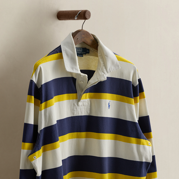 Vintage Striped Rugby Shirt - Size XL