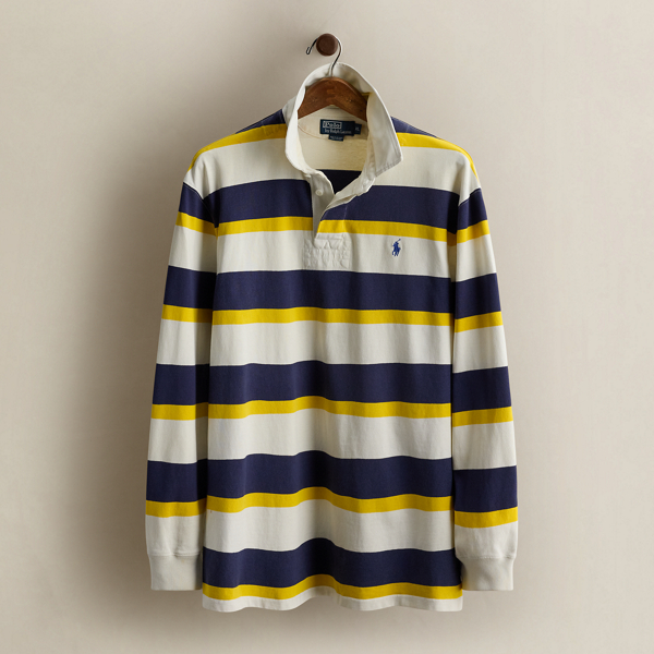 Vintage Striped Rugby Shirt - Size XL