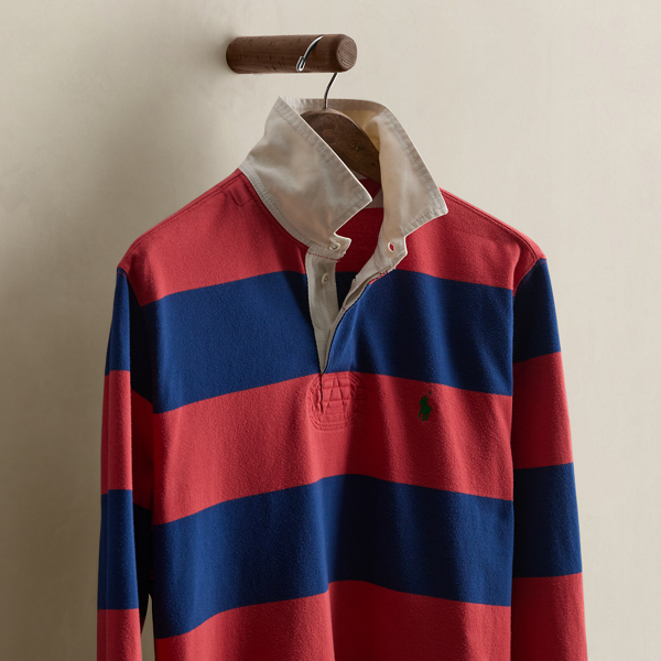 Vintage Striped Rugby Shirt - Size L