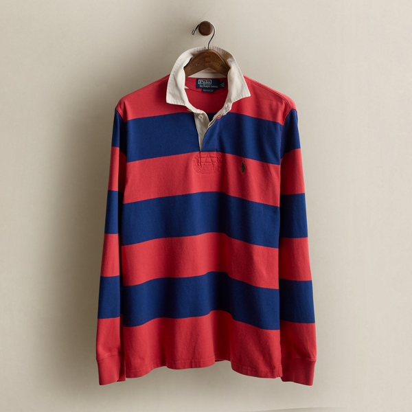 Vintage Striped Rugby Shirt - Size L